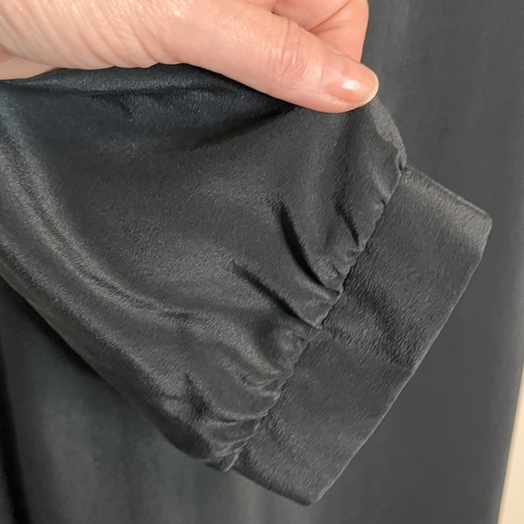 AMANDA UPRICHARD black 100% silk v neck tunic dress size large minimalist - Picture 5 of 7